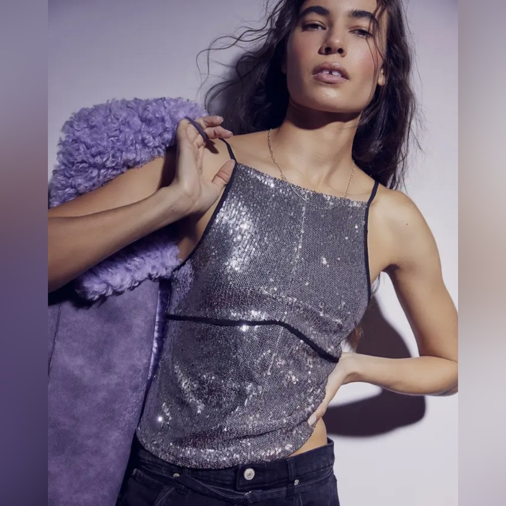 SOLD 🛑 Free people James Sequin Apron Tank. $98 retail, new with tags.